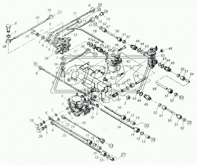 404201 Болт-штуцер С/И М16х46х1,5 Р=15 К=22, 4отв. поворотных угольников МАЗ